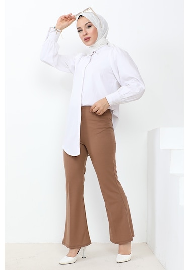 Piyale Ispanyol Paça Pantolon 653 - Kahve Kahverengi