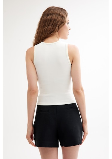 Cotenconcept Halter Yaka Fitilli Fitted Askılı Tişört-beyaz Beyaz