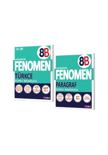 Fenomen Yayıncılık 8. Sınıf Türkçe B Soru Bankası + Paragraf B Soru Bankası 2 Kitap
