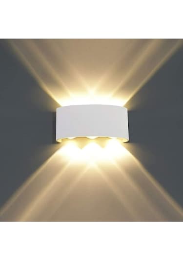 Uranüs Gün Işığı Ledli Dekoratif Işık Süzmeli Iç Dış Mekan Bahçe Balkon Teras Salon Aplik Beyaz