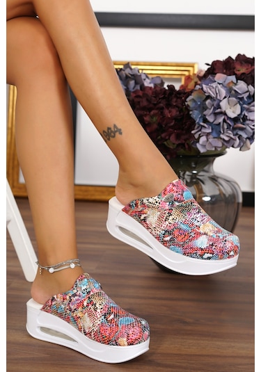 Ebruli Air Max Kadın Ortopedik Sabo Terlik Yavruağzı