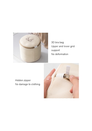 4 Adet / Takım Ev Net Cep İç Çamaşırı Yıkama Torbası Kalınlaşmış Polyester Çamaşır Yıkama Seti Bej Çok Renkli