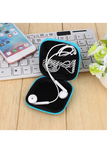 Konesam Mikrofon Ve Kulaklık Taşıma Kutusu - Sert, Dayanıklı Polietilen Malzeme, 70x70x20mm İç Ölçü, Mavi Renk Diğer