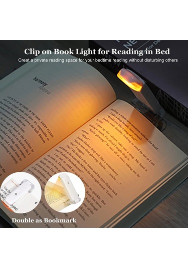 Usb Şarj Edilebilir Kitap Okuma Led Işıkları Parlaklık Beyaz