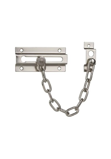 Güvenlik Kapı Zinciri Hırsızlık Anti-ev Kapı Cıvatası Mandal Pencere Zinciri Kilidi, Boyut:yuvarlak Gümüş