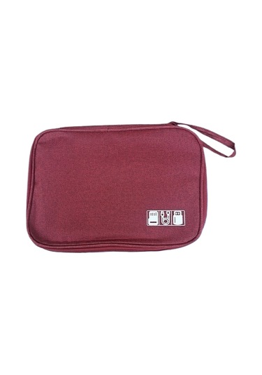Kulaklık Veri Kablosu Ürün Şarj Kablosu Saklama Çantası Koyu Kırmızı