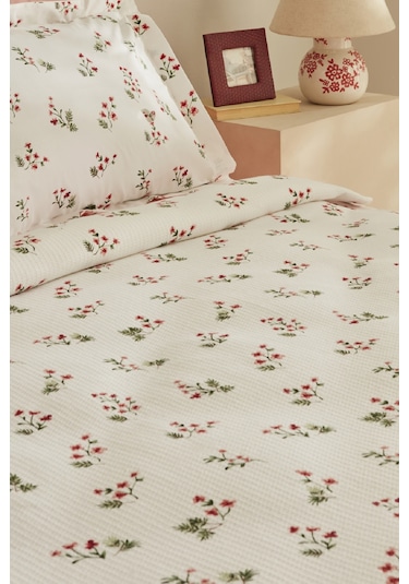 Karaca Home Silvie %100 Pamuk Tek Kişilik Pike Takımı Kırmızı Kırmızı