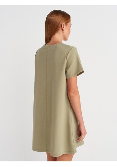 Dilvin 91523 Kısa Kollu Mini Elbise-çağla Çağla