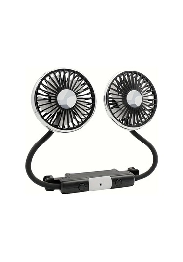 Willowhaven Siyah Çift Başlı Usb Araç Arka Koltuk Fanı Bağımsız Hava Akışı 360 Dönüş