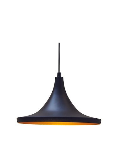 Riolight Metal Sarkıt Avize Siyah Içi Sarı Çap: 36 Cm