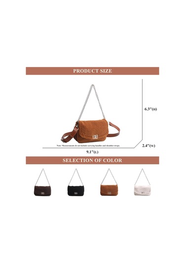 Kadınlar İçin Moda Omuz Çantası Tüylü Peluş El Çantası Sahte Kürk Çapraz Askılı Kapaklı Çanta Zincir Askılı Tote Çanta Beyaz A697 Beyaz