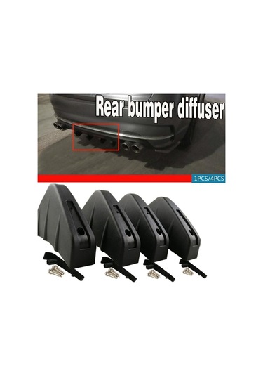 Yeni 1/4 Adet Evrensel Araba Arka Tampon Difüzör Köpekbalığı Yüzgeci Spoiler Arka Tampon 4