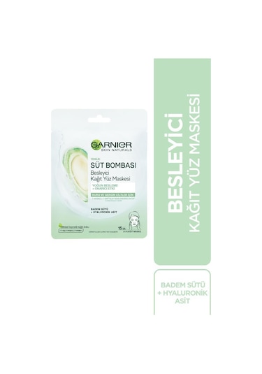 Garnier Süt Bombası Besleyici Kağıt Yüz Maskesi - Badem Sütü