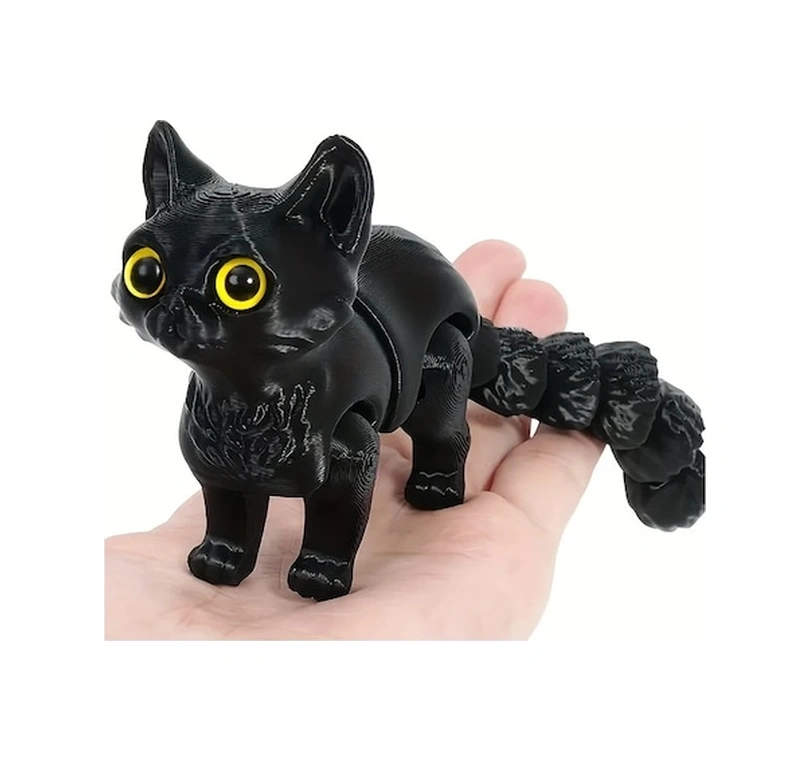 Trendooze Güneşli022 3d Baskılı Kedi Heykeli, Lazer Yeşil Masa Dekoru