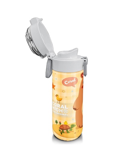 Coral High Kids Capybara Desenli Pipetli Ve Direkt İçim Çelik Termos 500 Ml 31793 Sarı