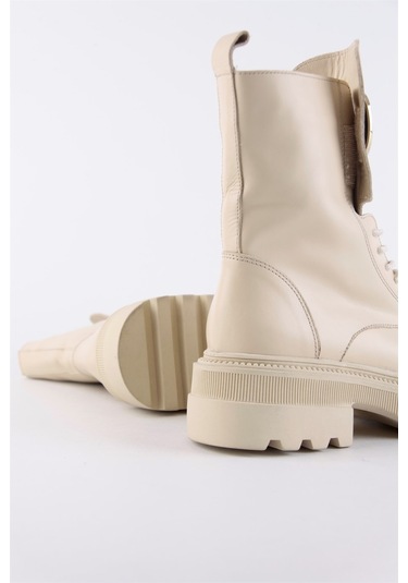 Rayssa Bej Hakiki Deri Kadın Bot Bej