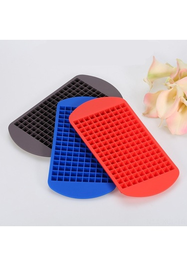 Konesam Kırmızı 160 Hücreli Silikon Buzluk Kalıbı - 1cm Küçük Kare Mini Buz Formu, Yemek Grubu, Esnek, Çabuk Dondurma, Yıkama Kolay Çok Renkli