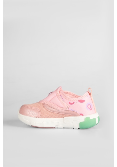Vicco Sort Işıklı Kız Okul Öncesi Pudra Spor Ayakkabı Pudra