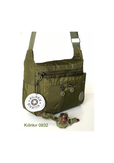Kadın Klinkır Postacı Çanta Çok Cepli Çapraz Haki