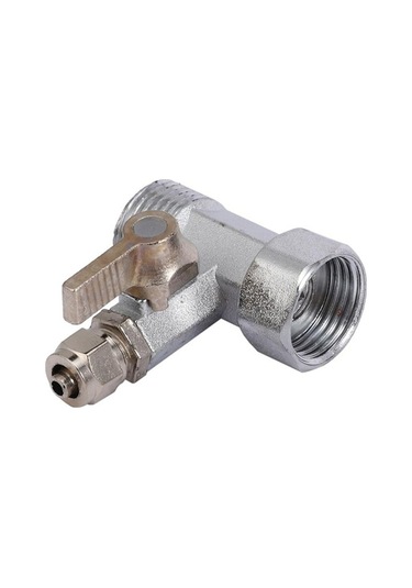 Ulzyvf Oumery 5x Ro Besleme Suyu Adaptörü Küresel Vana Musluk İçin 1/2 İnç İla 1/4 İnç Ters Osmoz Gümüş