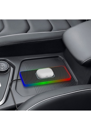 Tongxida Araba İçin Kaymaz Mat, 15w Kablosuz Şarj, Otomatik Suv Şarj Ped, 1m Tip-c Kablo Diğer