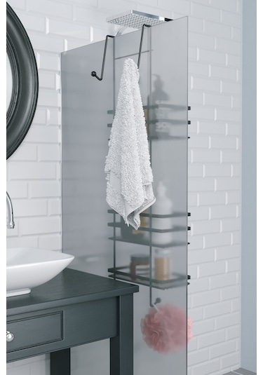 Teknotel LM580 Banyo Düzenleyici Şampuanlık Banyo Duşakabin Rafı Mat Siyah