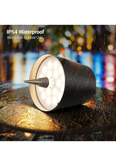 Wezone Siyah Doksanlı Led Şarap Şişesi Işığları - 3 Seviye Dokunmatik Parlaklık Ayarlı, Şarj Edilebilir, İç/ Dış Mekanlar İçin 2'li Paket Siyah