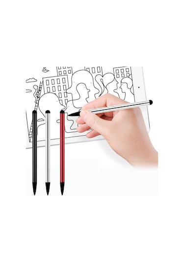 Cbtx Pürüzsüz Yazma Fonksiyonlu Dokunmatik Ekran Stylus Kalem 2 Adet Gümüş