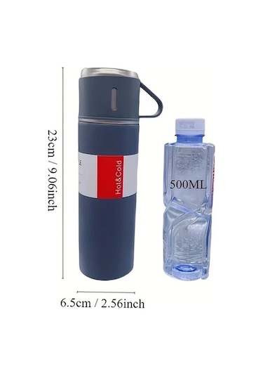 Trendooze Cloud011 Pembe Set 16.9oz Paslanmaz Çelik Termos Bardak, Pratik Seyahat Arkadaşı Pembe