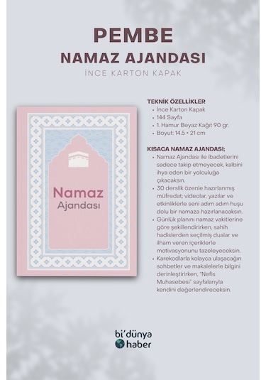 Namaz Ajandası Pembe Çok Renkli