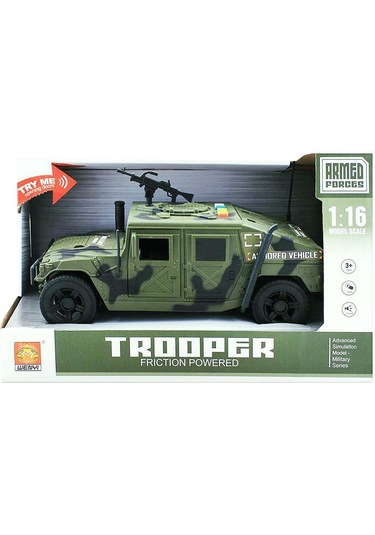 Ctoy 1:16 Sesli Ve Işıklı Askeri Jeep Çok Renkli