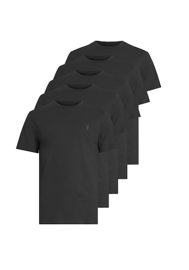 Kozik Standart Fit Bisiklet Yaka Erkek Tişört 5'li Siyah