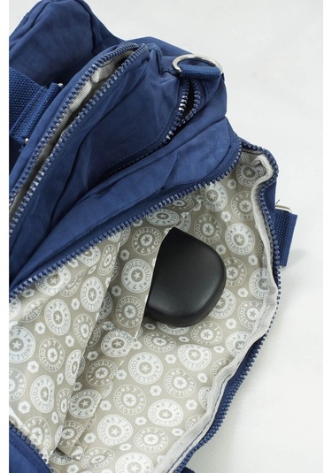 571 Krinkıl/klinkır Su Geçirmez İthal Kumaş Çok Gözlü Anne Okul Postacı El Omuz Çanta Lacivert 9-5c Lacivert