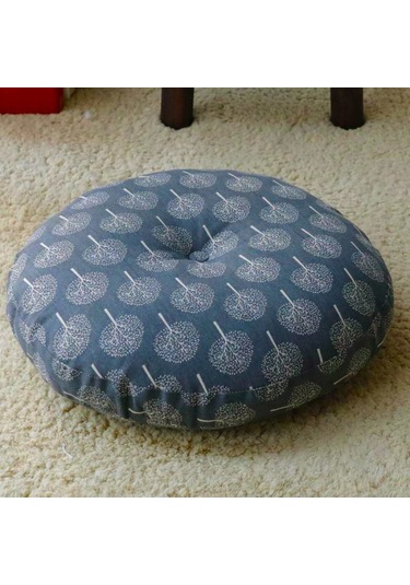 Zemin Koltuk Yastık Düz Renk Meditasyon Yoga İçin Uygun Yuvarlak 50cm-20 Ekru