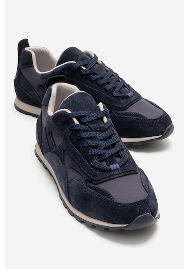 Luvishoes Sahra Lacivert Süet Hakiki Deri Kadın Sneaker Lacivert