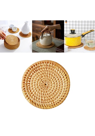 Suntek Isı Yalıtımı Yuvarlak Coaster El Dokuma Rattan 8cm Diğer