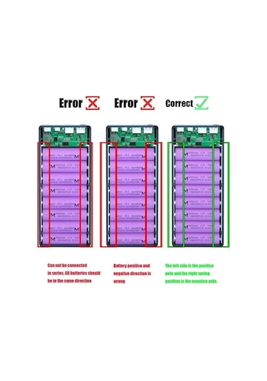 Tongxida 16x18650 Pil Powerbank Dıy Ayrılabilir Lcd Ekran Kutusu Siyah