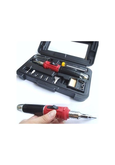 10 İn 1 Pro Bütan Gaz Havya Seti Sıcak Kaynak Kiti Torch 1300 Derece