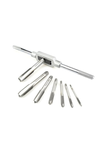 Tangshopping 8pcs M3-m12 Musluk Seti Küçük Musluk Bükülmüş El Aletleri Vida Konu Fişler Musluklar