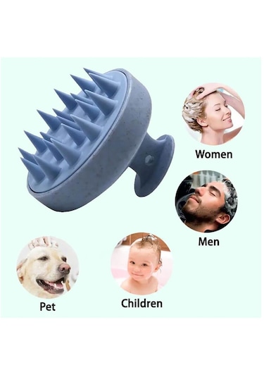 Koodmax Duş Tarağı Yumuşak Silikon Saç Yıkama Saç Derisi Masaj Tarağı - Mavi