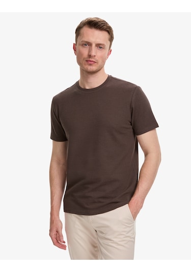 Pierre Cardin Erkek Koyu Kahverengi Tişört 50327857-vr084