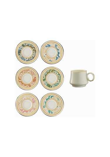 Sandro Moreno 1453 Şal Yüzük Gold 12 Parça 6 Kişilik Kahve Fincan Takım 90 Ml Ar211728