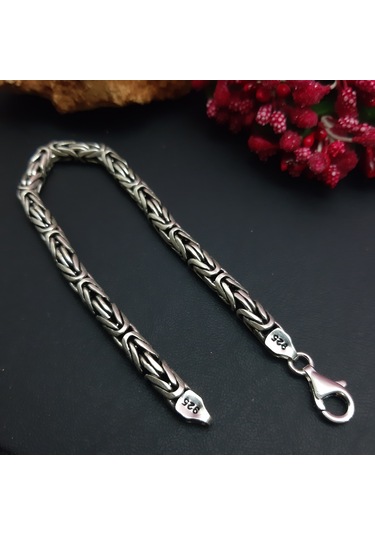 925 Ayar Gümüş Kral Bileklik 5  Mm