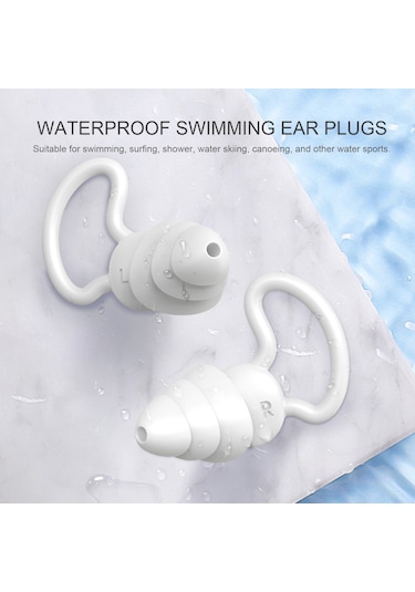 Moveevo Su Sporu Ve Uyku İçin Su Geçirmez Gürültü Engelleyici, Yumuşak Silikon, Köpekbalığı Kanat Desenli Kulak Tıkacı Çifti Yeşil