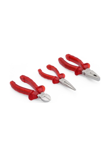 Profosyonel Pense Seti - Yankeski + Kargaburun + Pense - Kırmızı N11.197
