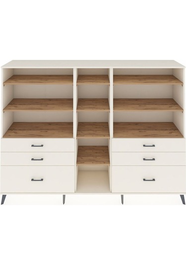 Hyperion Dolap 10 Raflı 6 Çekmeceli 220x44x163 Aytaşı-çam/aytaşı Aytaşı-çam/aytaşı