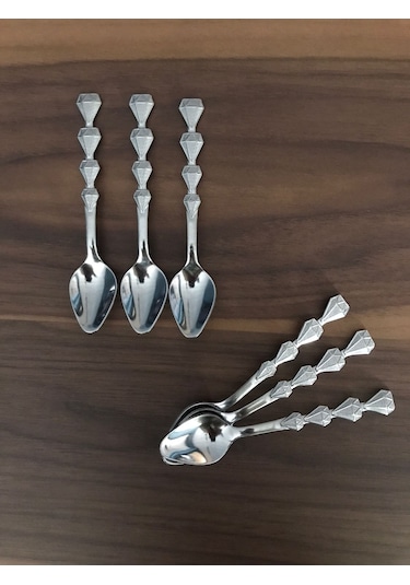 Pırlanta Model 6'Lı Çelik Çay Kaşığı