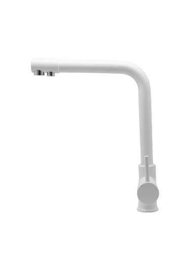 Kustar Beyaz 3 Yollu Arıtmalı Mutfak Eviye Bataryası