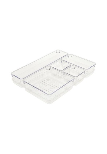 Qutu Şeffaf Çekmece İçi Düzenleyici - 30x23x5 Cm ŞEFFAF