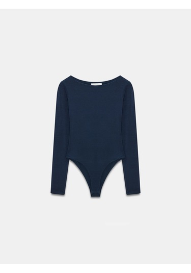 Dilvin 32549 Kayık Yaka Bodysuit-k.lacivert K.lacivert